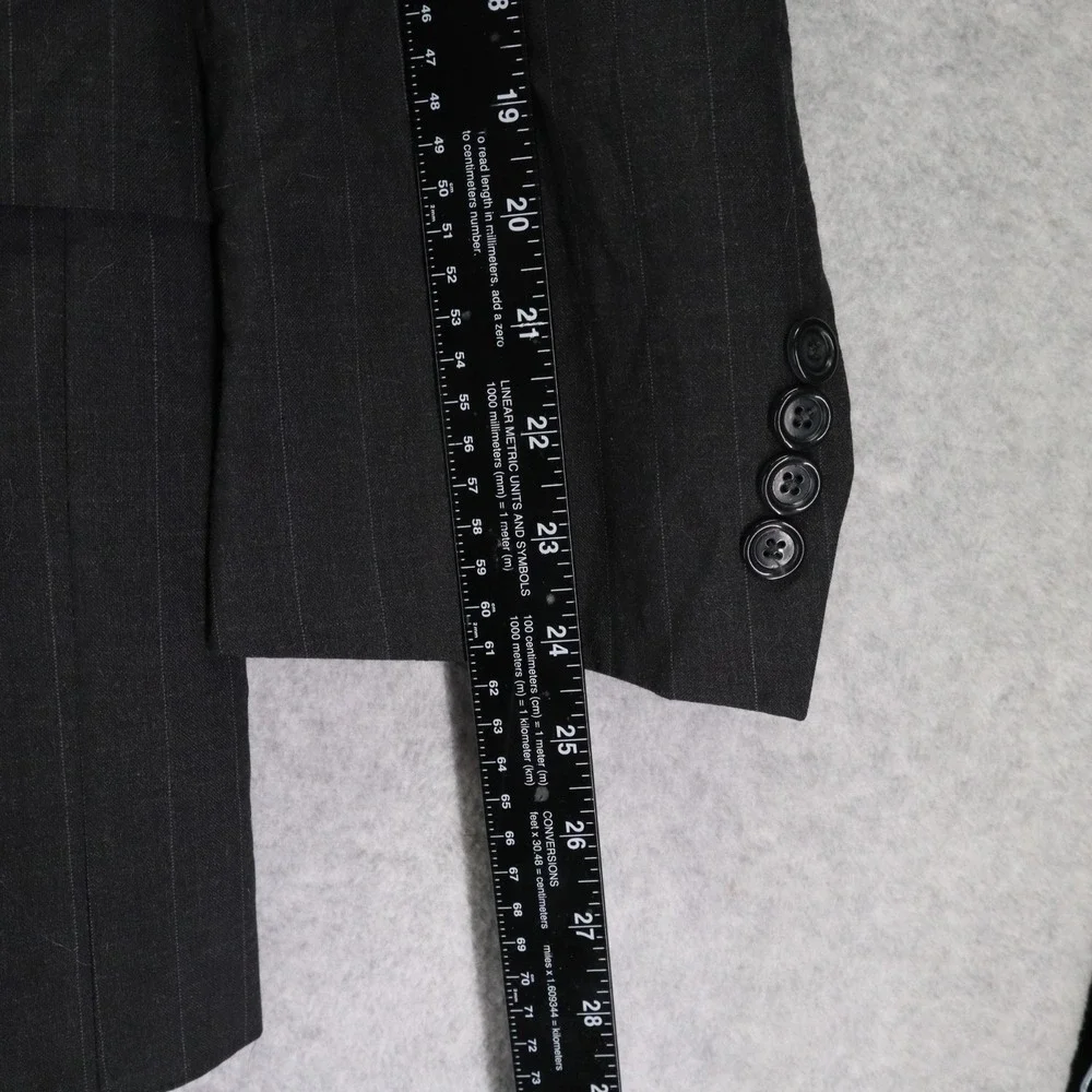 Jos A Bank Suit Jacket Mens 46R Wool 2-Button Blazer‎ Coat Formal Gray Striped
